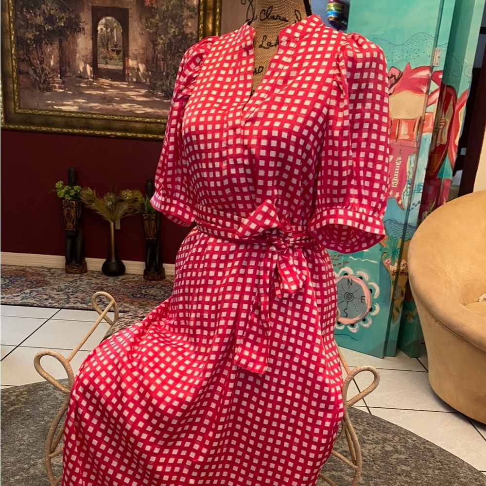 Ann Taylor Red and White Gingham Dress - Picture 2 of 6